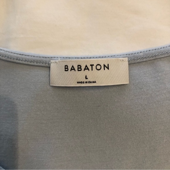 ARITZIA Babaton baby blue tie front crop top. Size L. - Picture 6 of 7